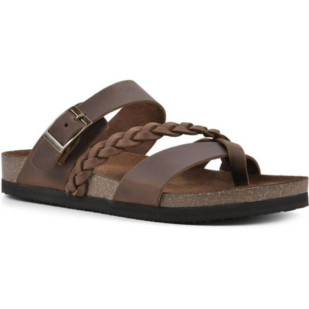 Womens Leather Braided Sandals Comfort Footbed Adjustable Strap Summer Shoes